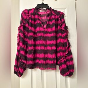 Marie Oliver pink printed blouse small